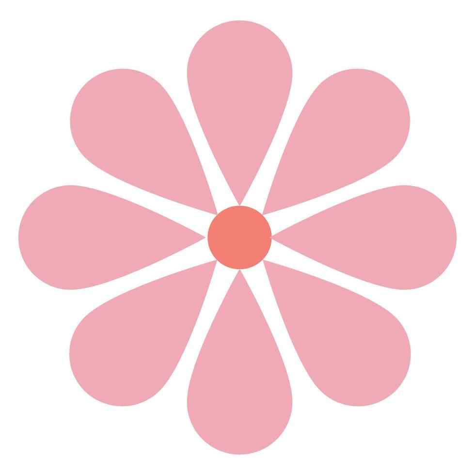 pink flower from teardrop shape ,greeting gard,ornament vector