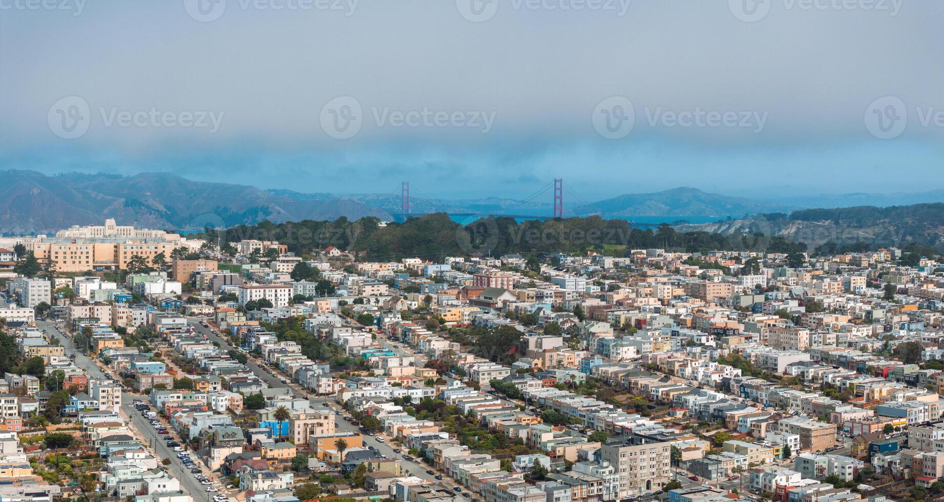 Aerial view of the skyline of San Francisco, California, United States. photo