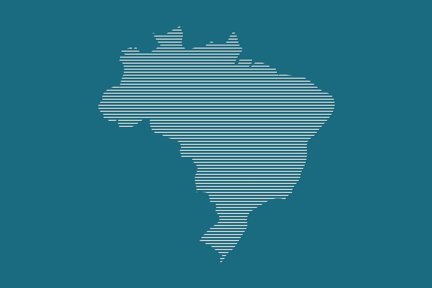 Brazil map using blue straight line pattern on dark background illustration vector