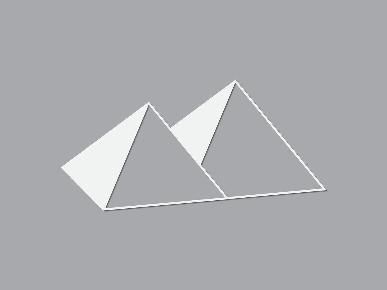 Two pyramids of Egypt illustration using white color lines on dark background vector