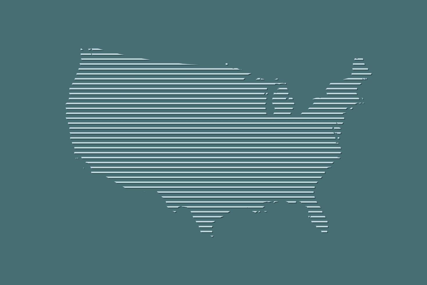 United States of America map using blue straight lines on dark background illustration vector