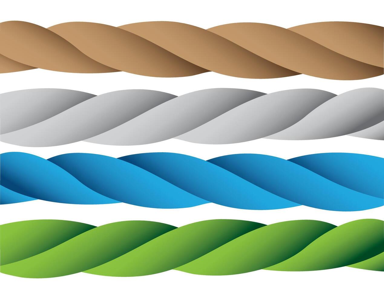 A set of colorful ropes on white background illustration vector
