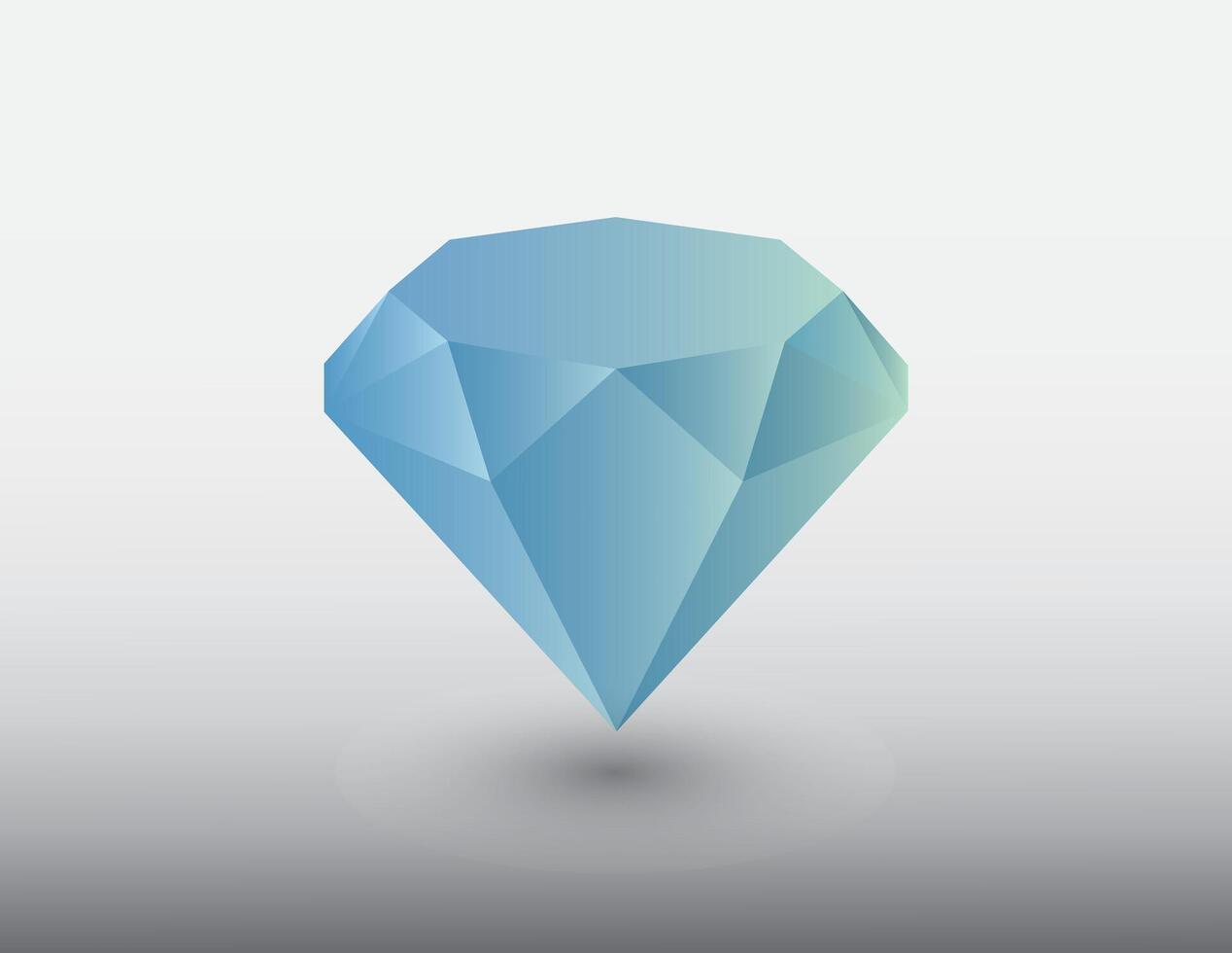 A blue shiny precious diamond stone for jewellery on white background illustration vector
