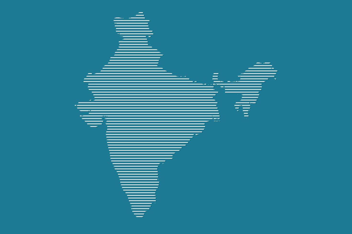 India map using blue straight line pattern on dark background illustration vector