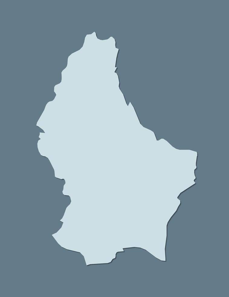 Blue color Luxembourg map with shadow on dark background illustration vector