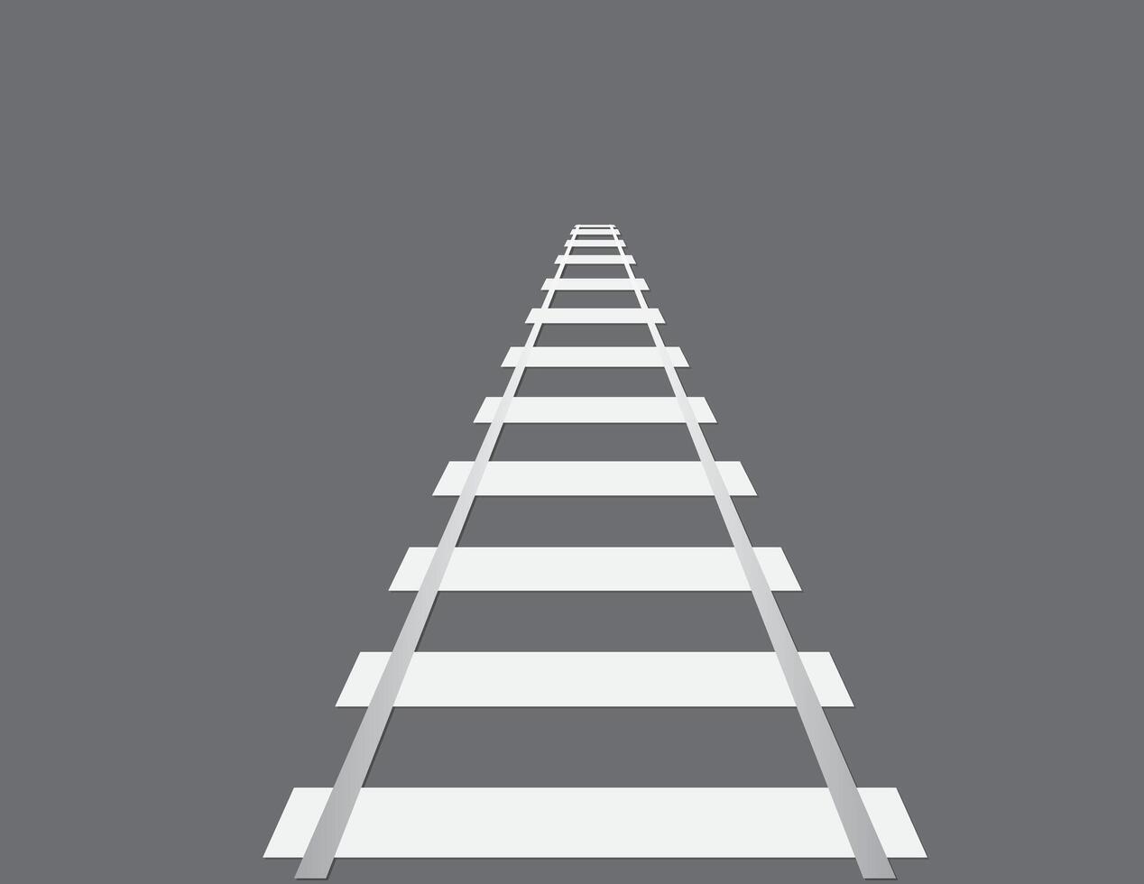 A white color railroad for traveling long distance and reaching destination on black background illustration vector