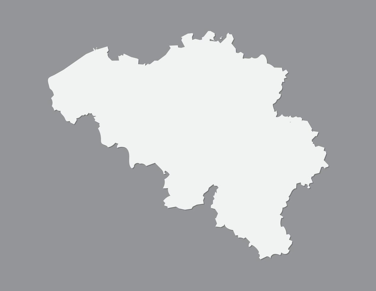 White Belgium map using single border line on dark background illustration vector