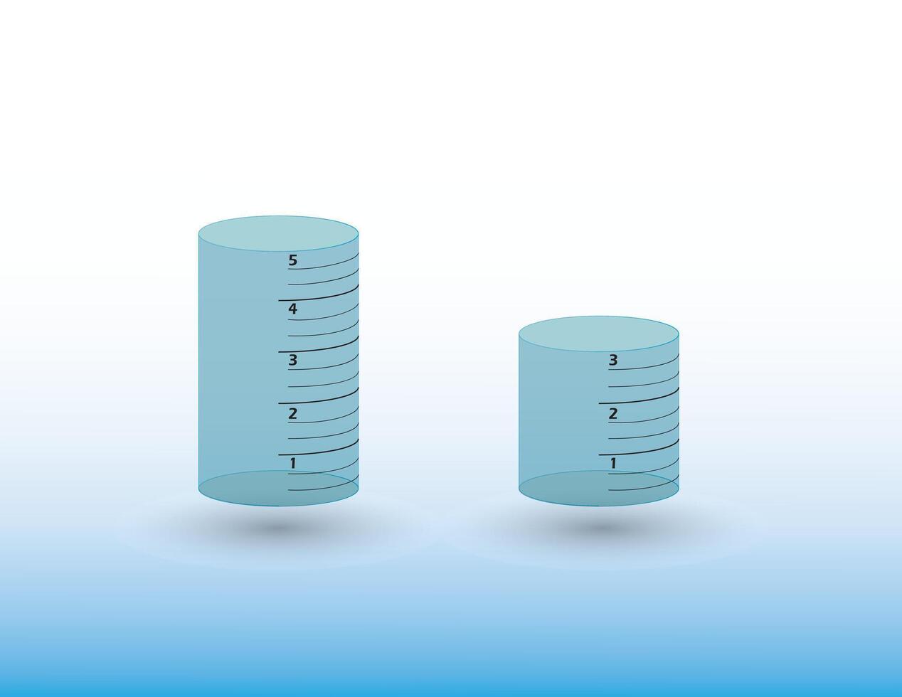 Blue color set of measurement containers or tubes for chemistry students for research and science illustration on white background vector