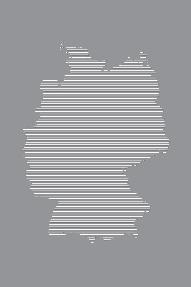 Germany map using white straight lines pattern on black background illustration vector