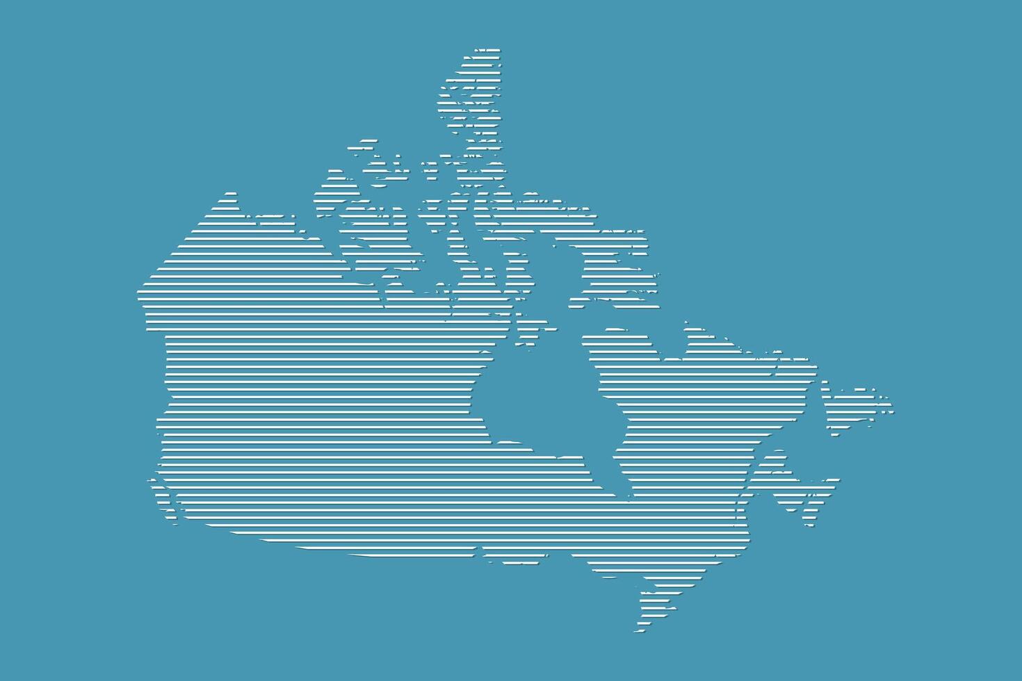 Canada map using white straight lines on blue background illustration vector