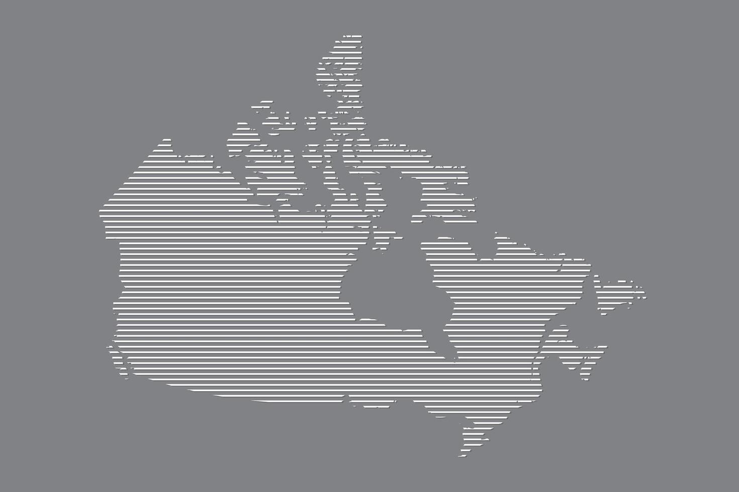 Canada map using white straight lines on black background illustration vector