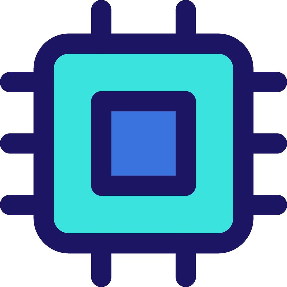 cpu computer icon line application software set vector