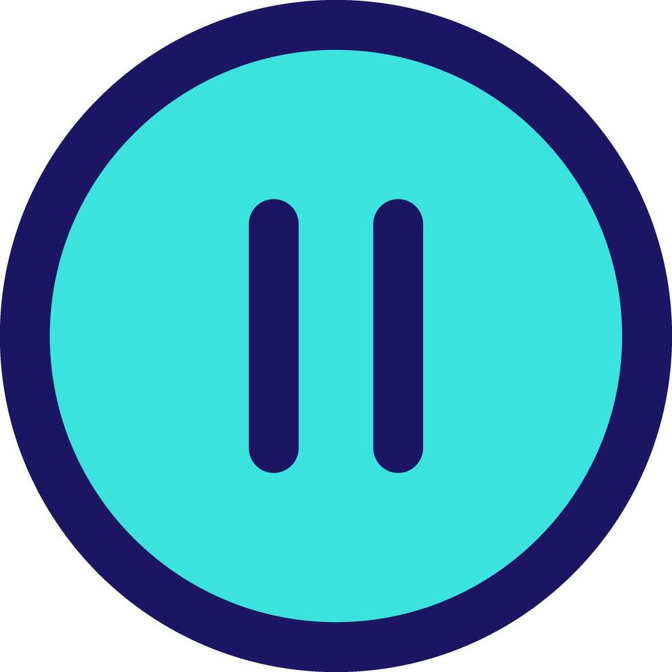 pause circle icon line application software set vector