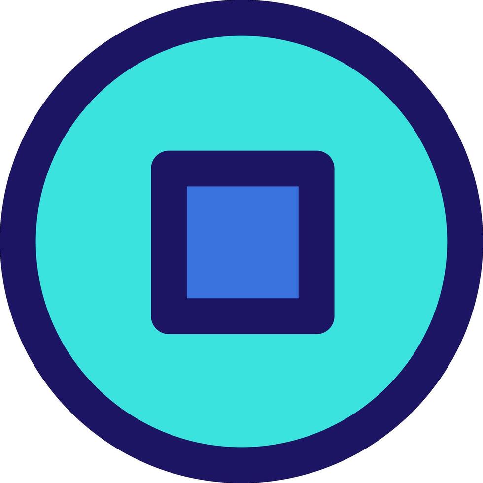 stop circle icon line application software set vector