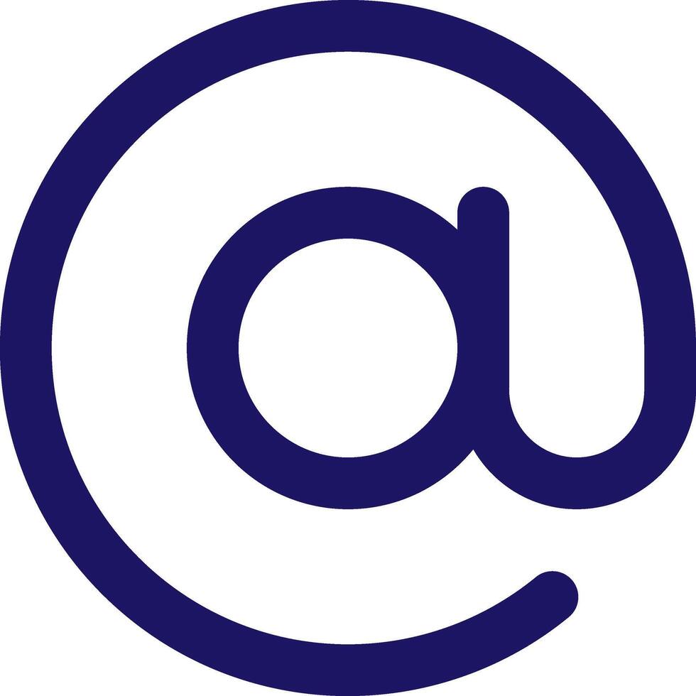 at sign icon line application software set vector