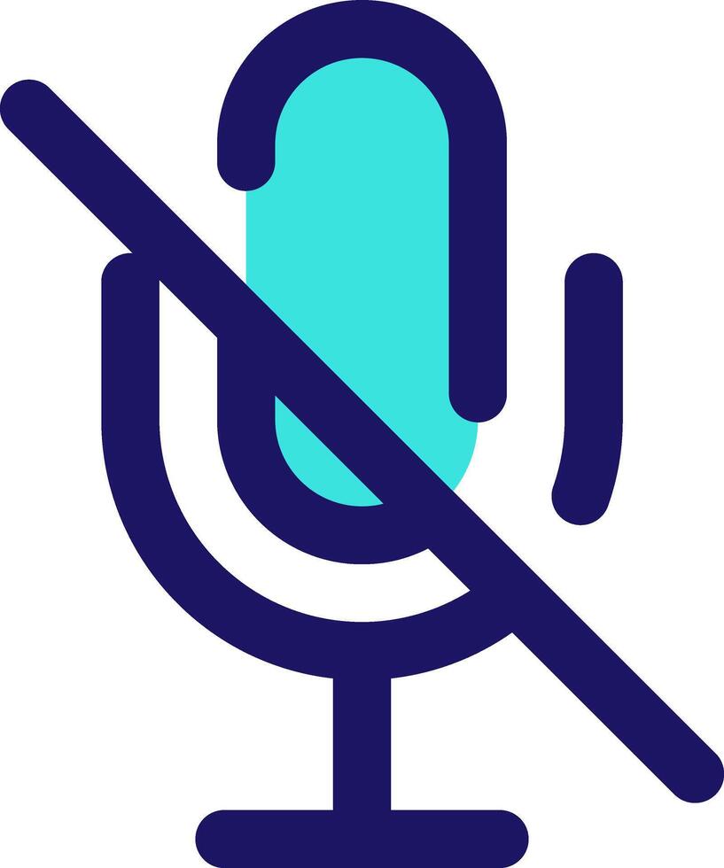 mic off icon line application software set vector