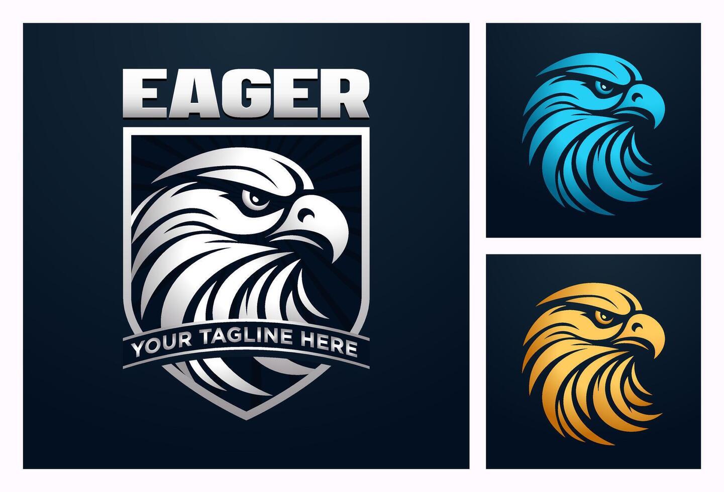 Hawk Shield Emblem. Eagle Logo Symbol of Power and Security. vector