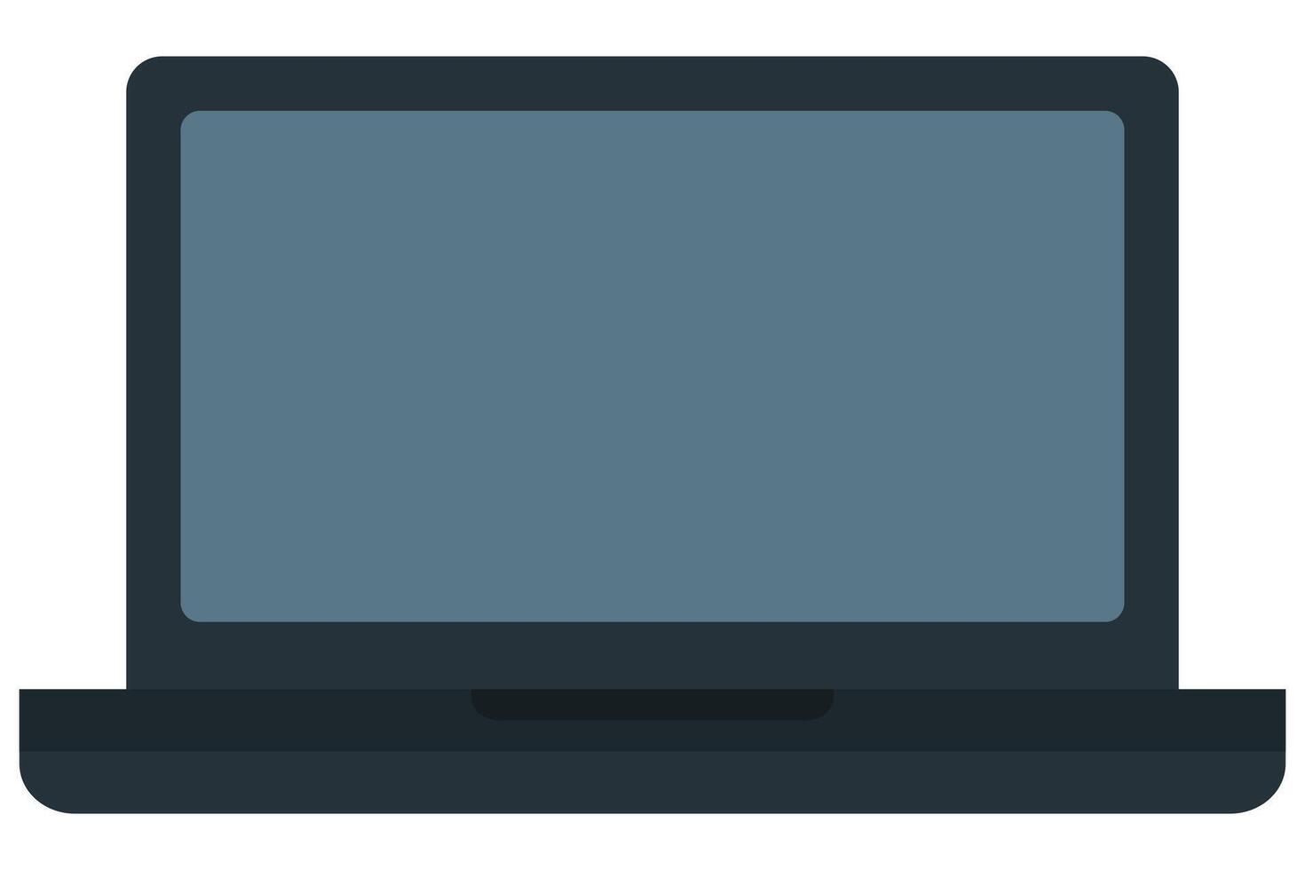 Laptop flat icon isolated on a white background. vector