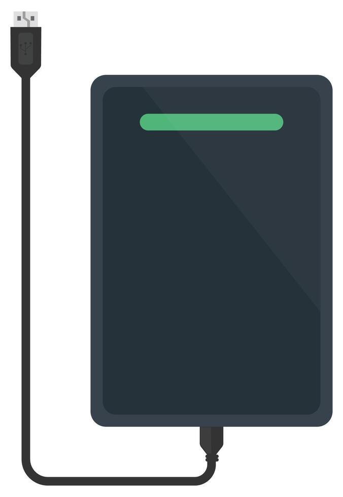 External hard drive flat illustration isolated on white background. vector