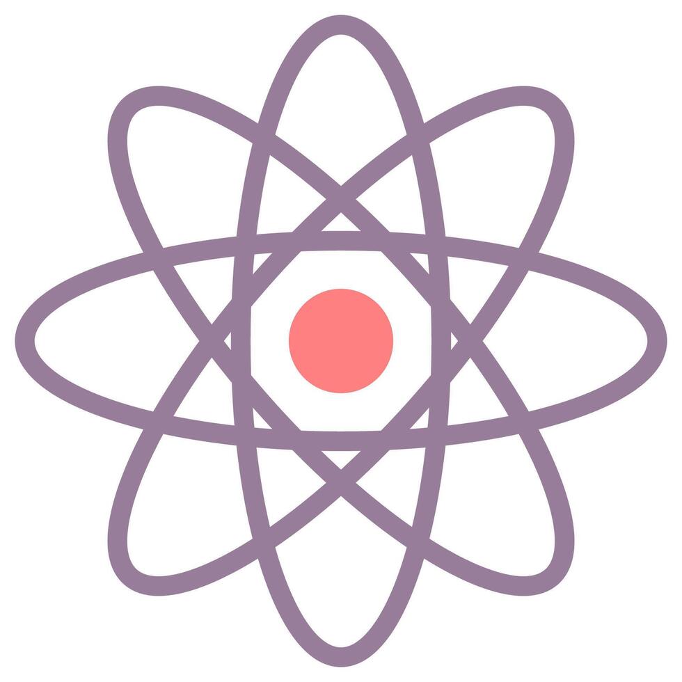 Atom flat illustration isolated on white background. vector