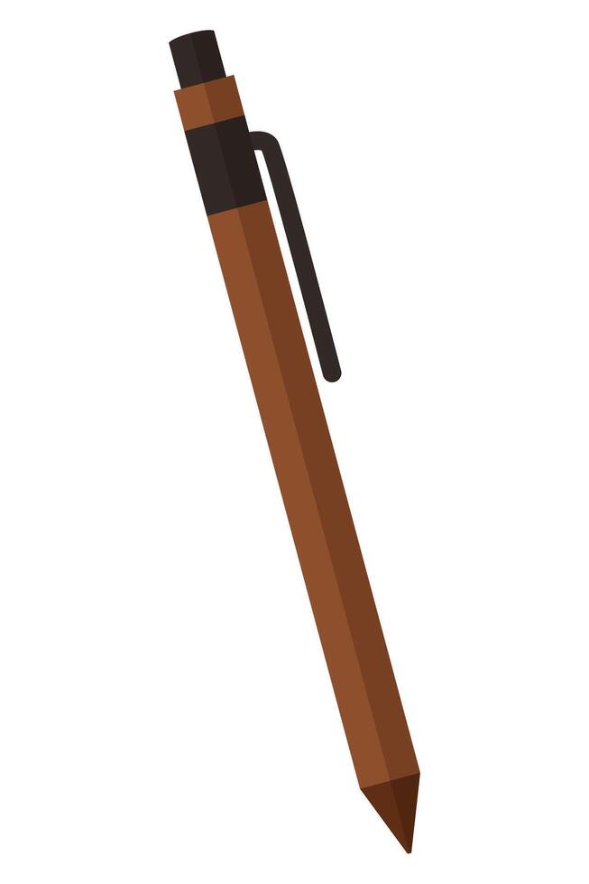 Flat brown pen icon isolated on white background. vector