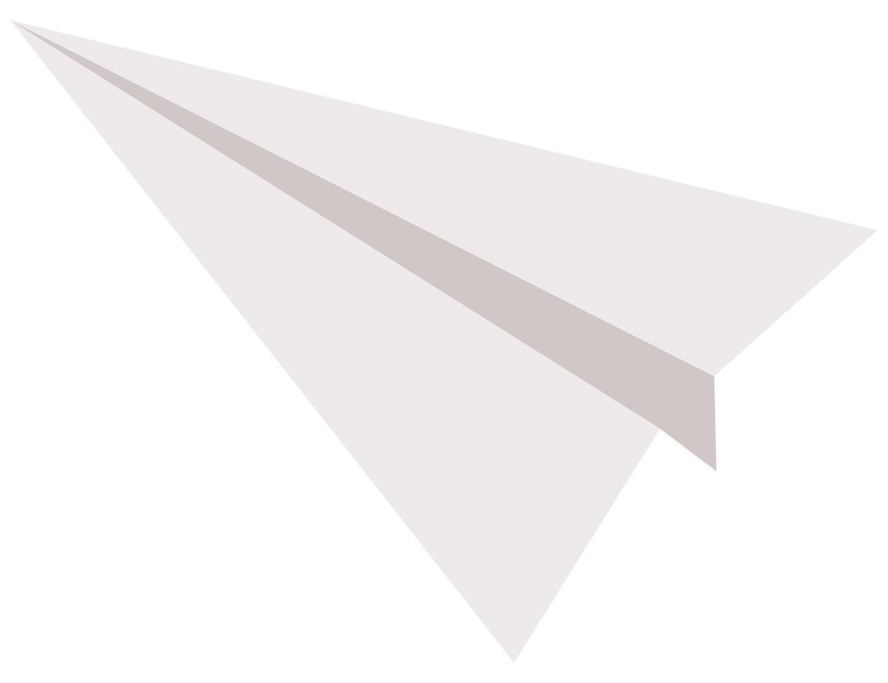 Grey paper plane origami flat icon isolated on white background. vector
