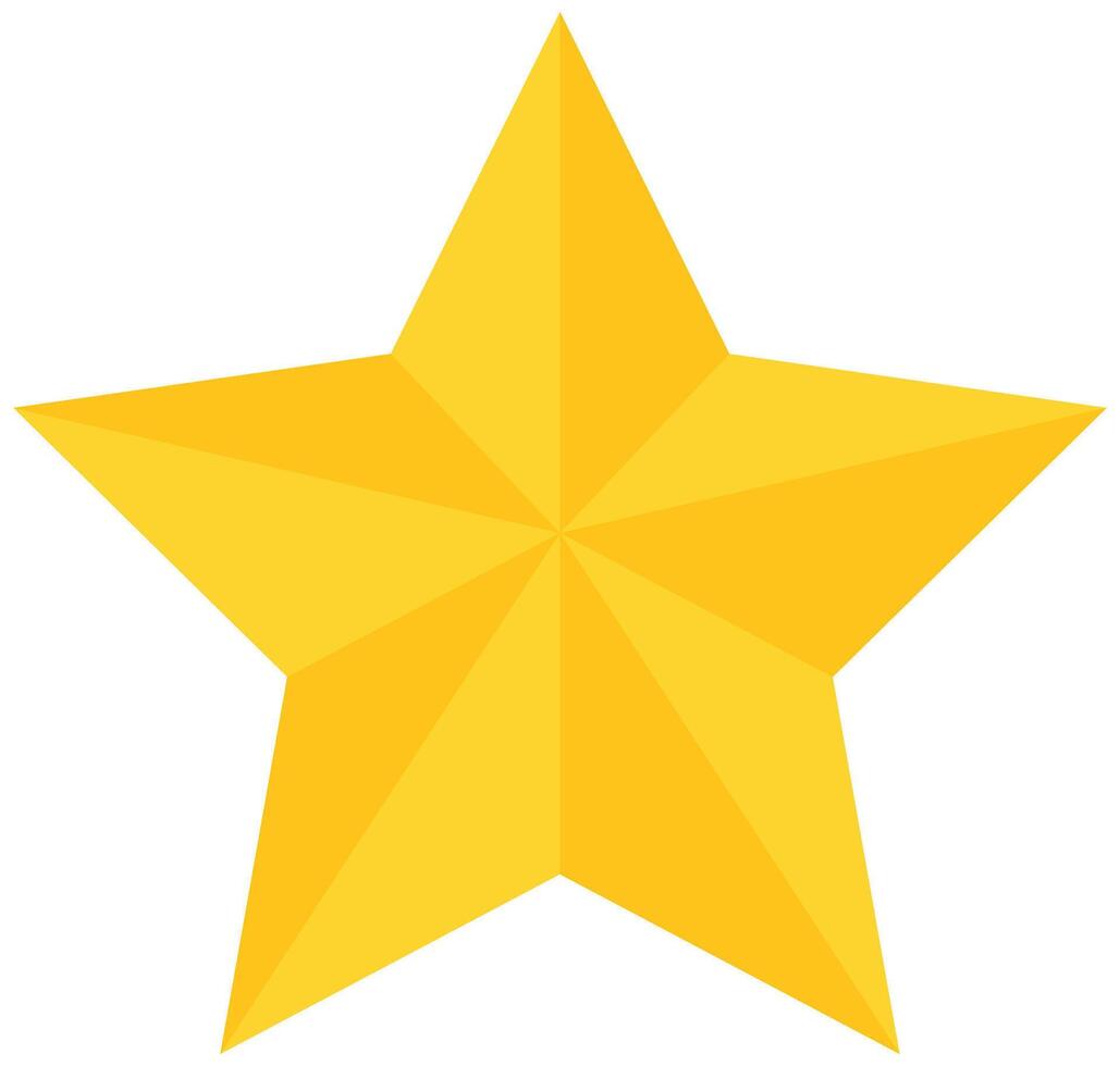Golden star isolated on white background. vector