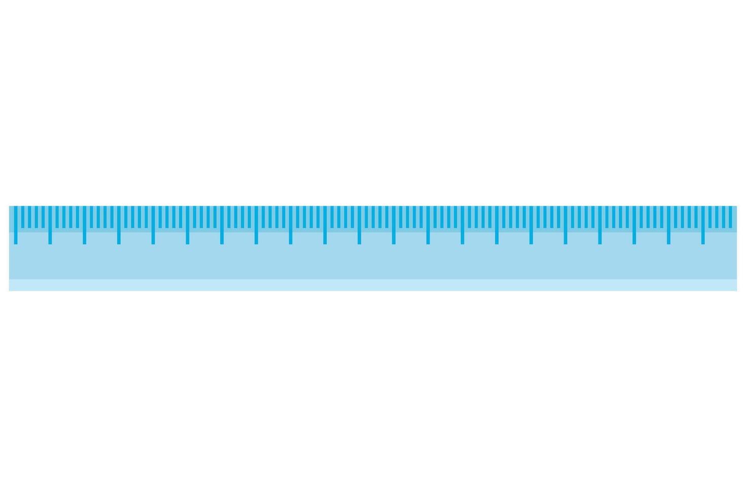 Blue plastic ruler isolated on white background. vector