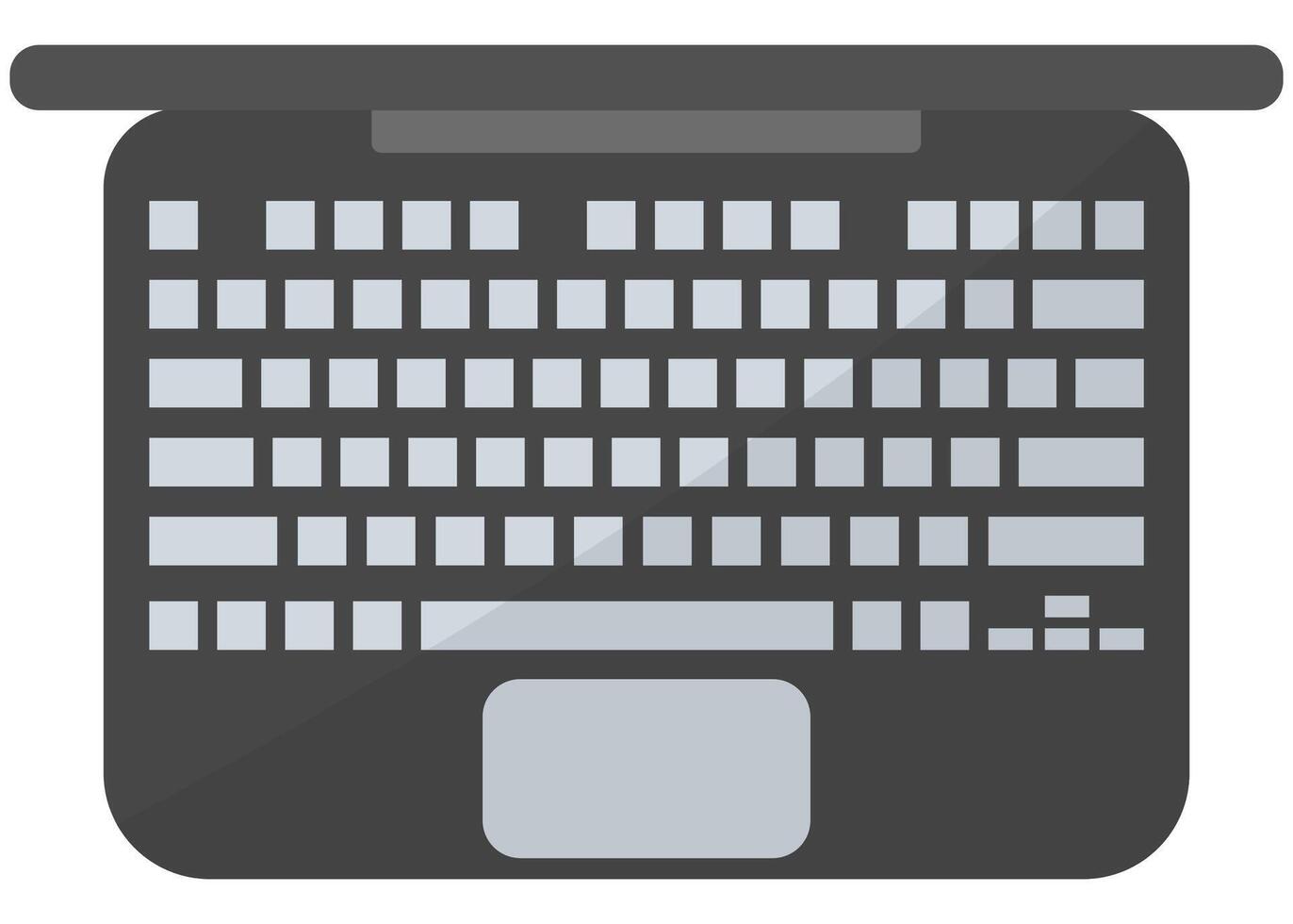 A laptop in top position illustration isolated on white background. vector
