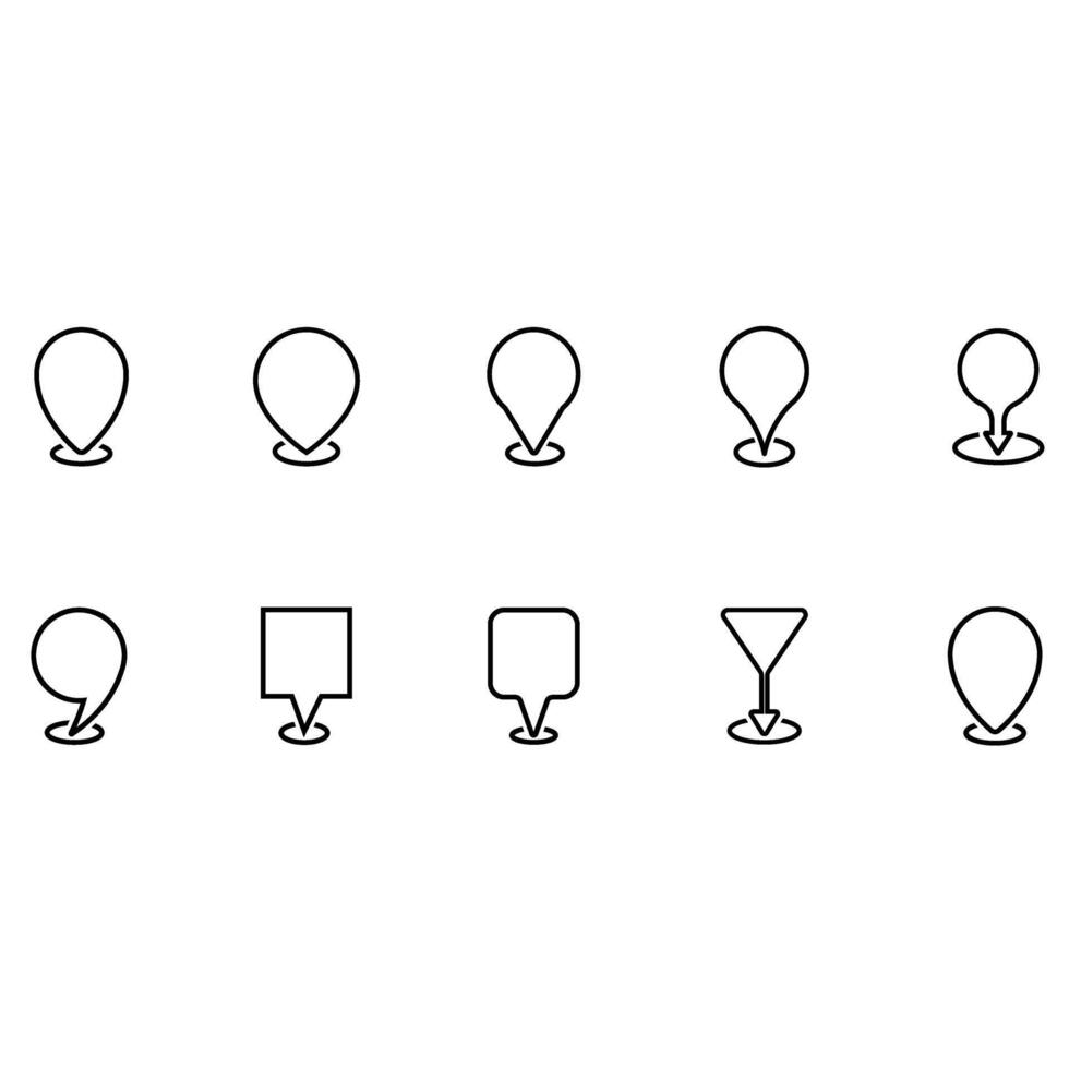 Location icon set. Map pin illustration sign collection. point symbol. Pin logo. vector