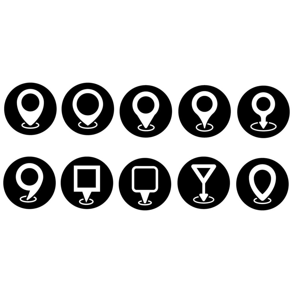 Location icon set. Map pin illustration sign collection. point symbol. Pin logo. vector