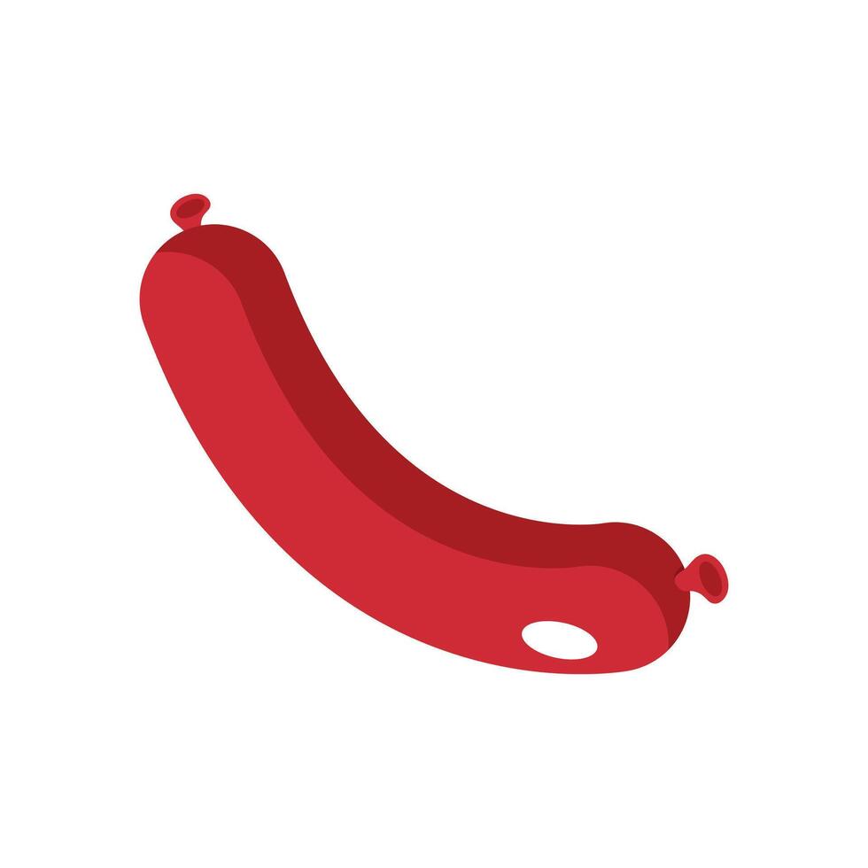Meat sausage icon Flat illustration of meat sausage vector