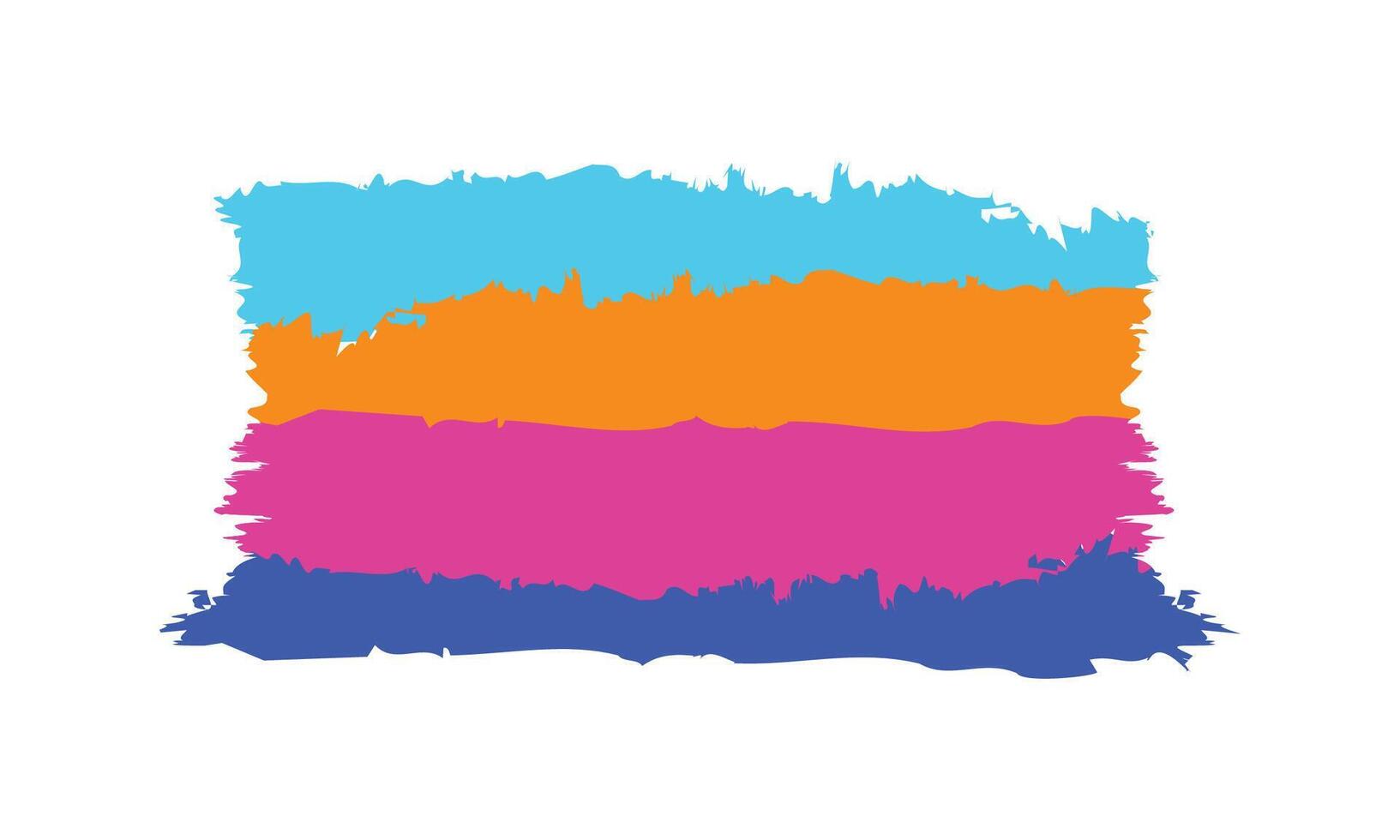 Pansexuality Flag painted with brush on white background LGBT rights concept vector