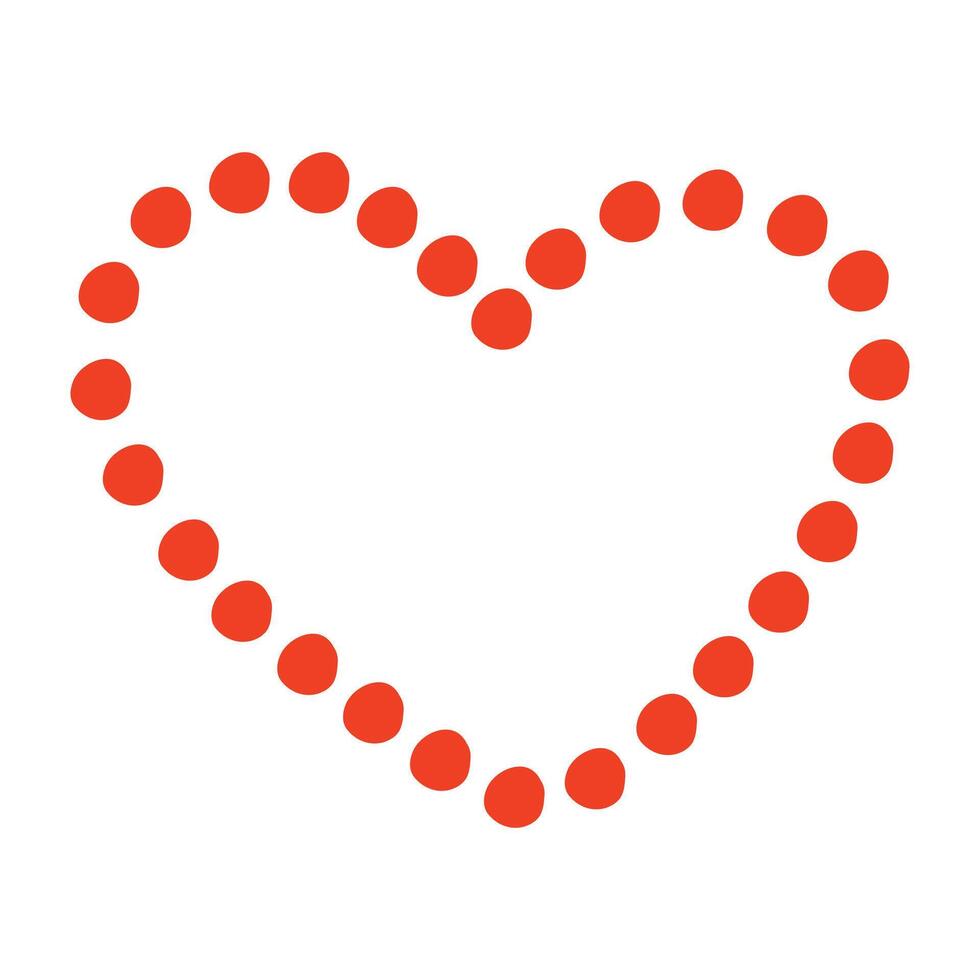 Hand drawn heart doodle illustration on white background vector