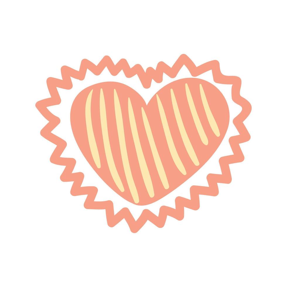 Hand drawn heart doodle illustration on white vector