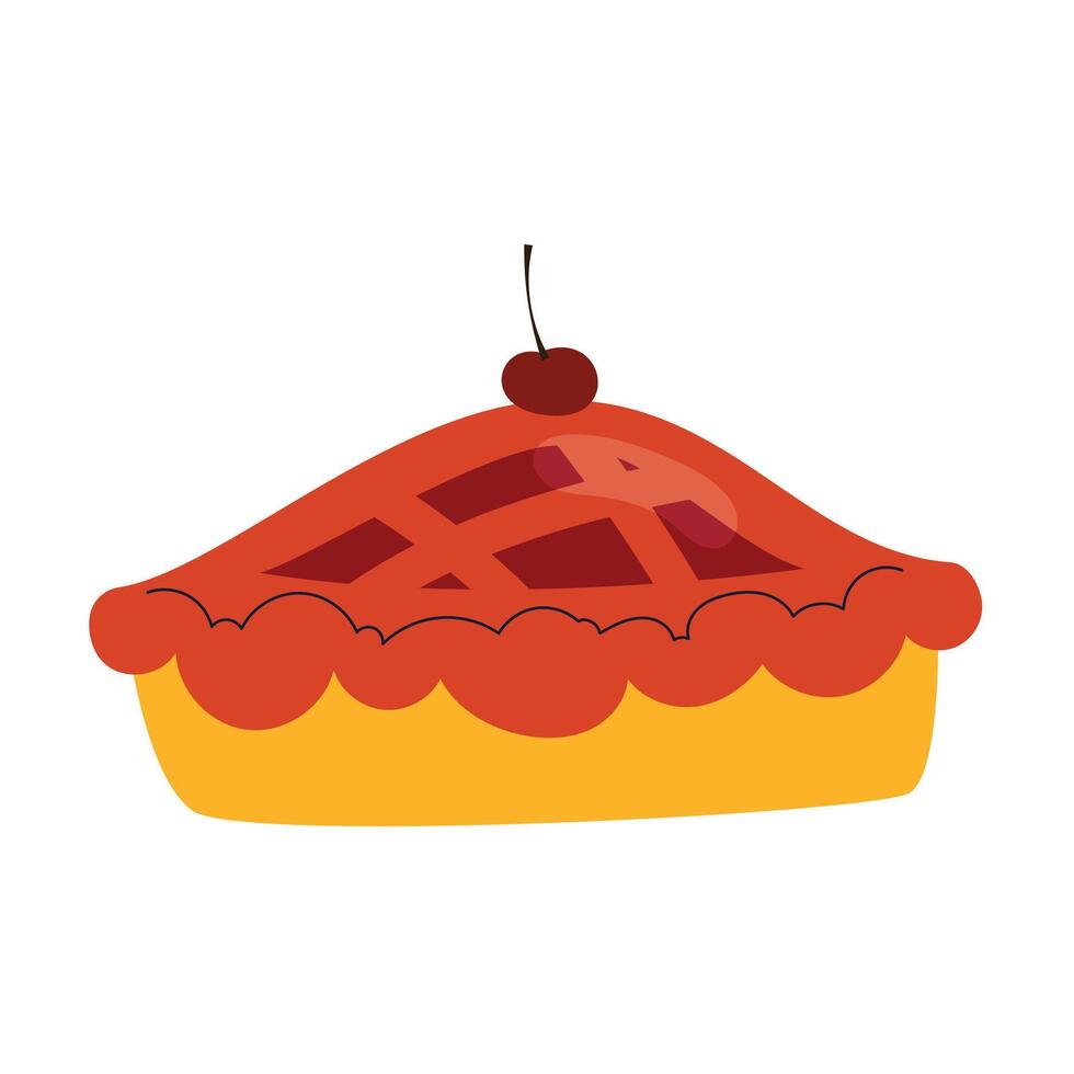 Dessert piece delicious cake illustration on a white background vector