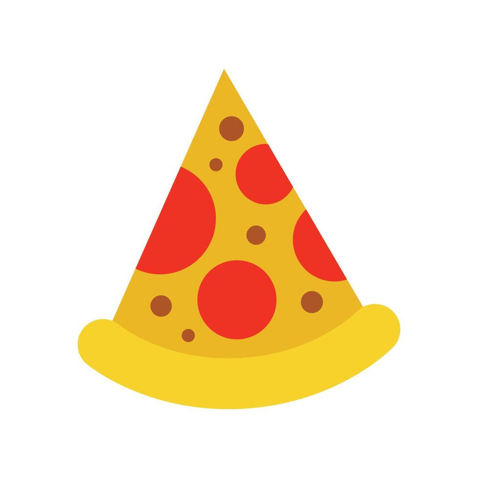 Tasty pizza slice icon Flat illustration of tasty pizza slice vector
