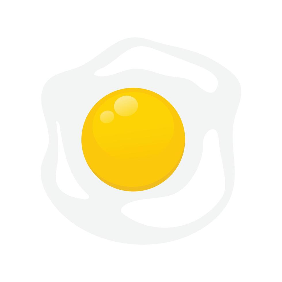 Fried egg omelette isolated illustration on white background vector