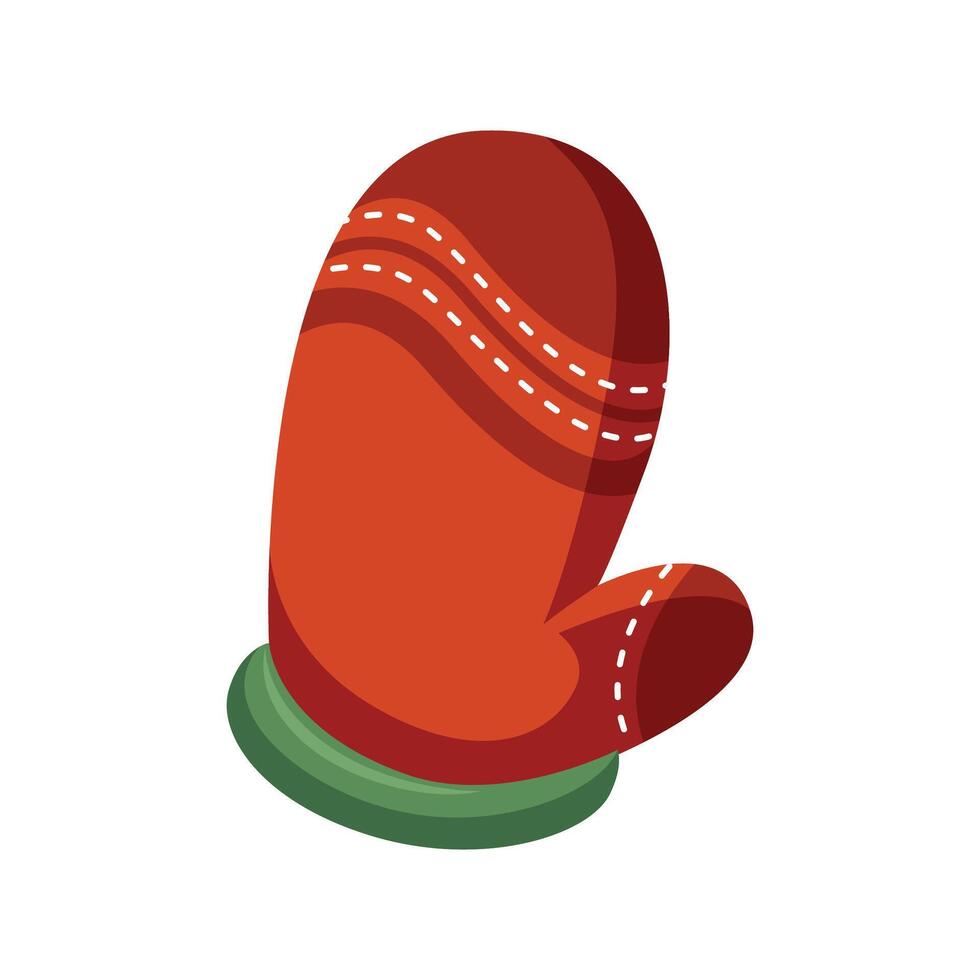 Santa mitten icon in cartoon style isolated on white background vector