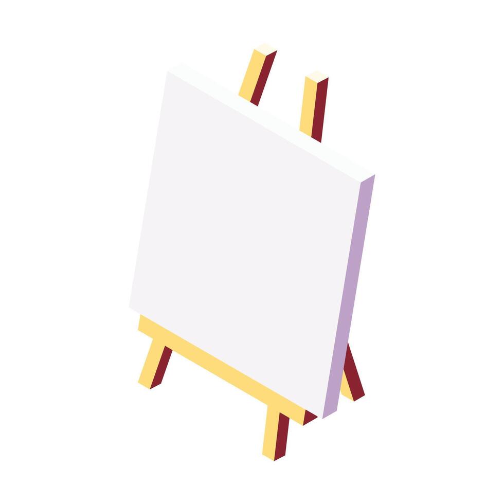 Painting tool wooden easel frame and drawing paper vector