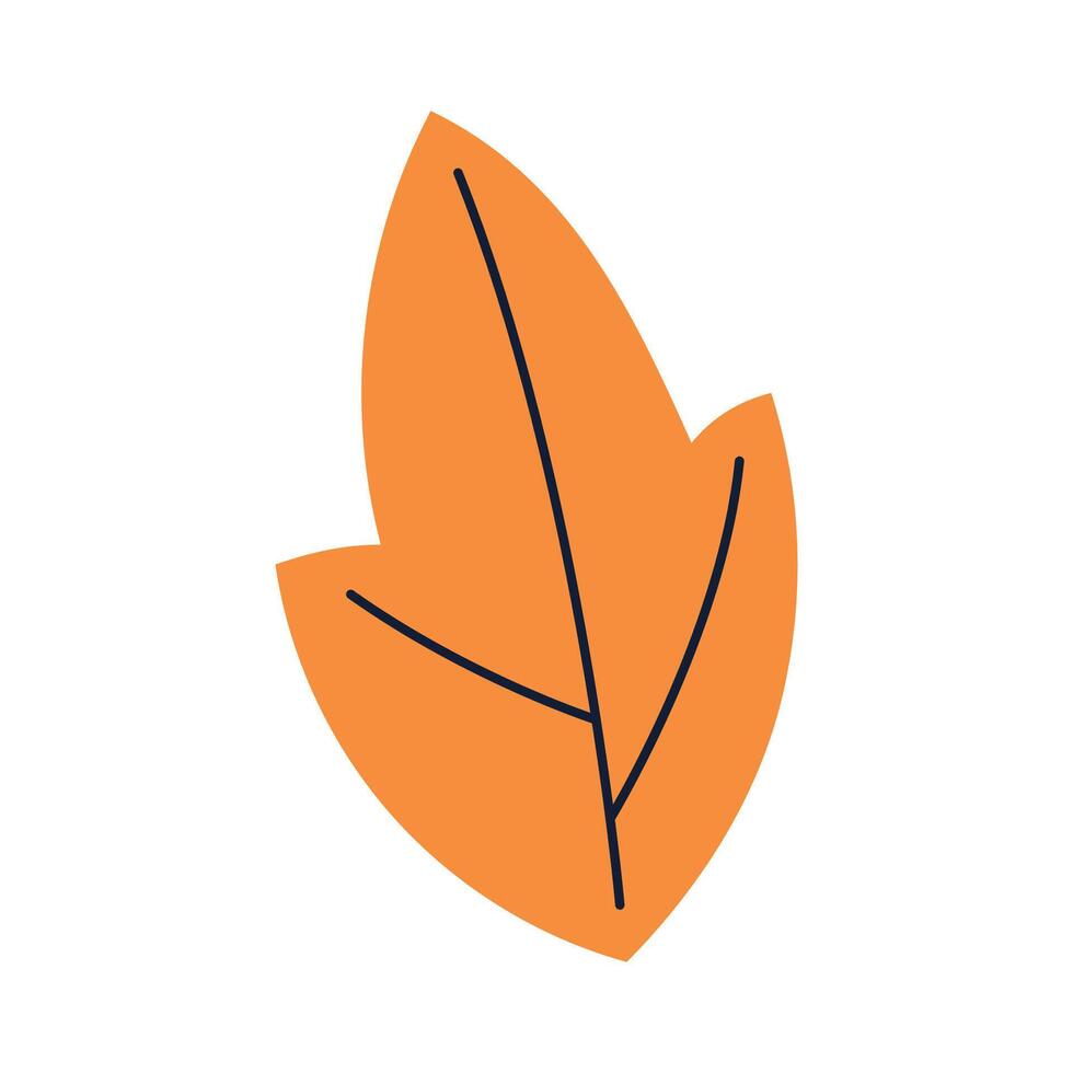 Hand drawn autumn leave illustration isolated on white vector
