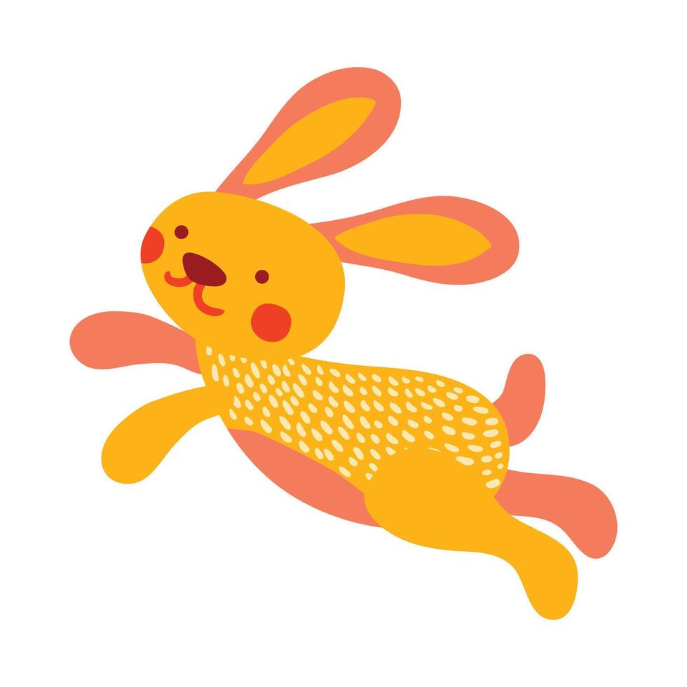 Cute rabbit spring standing illustration on white background vector