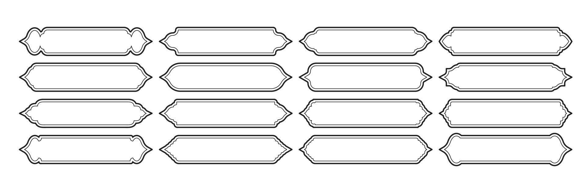 Outline Islamic style border and frame design template. illustration. vector