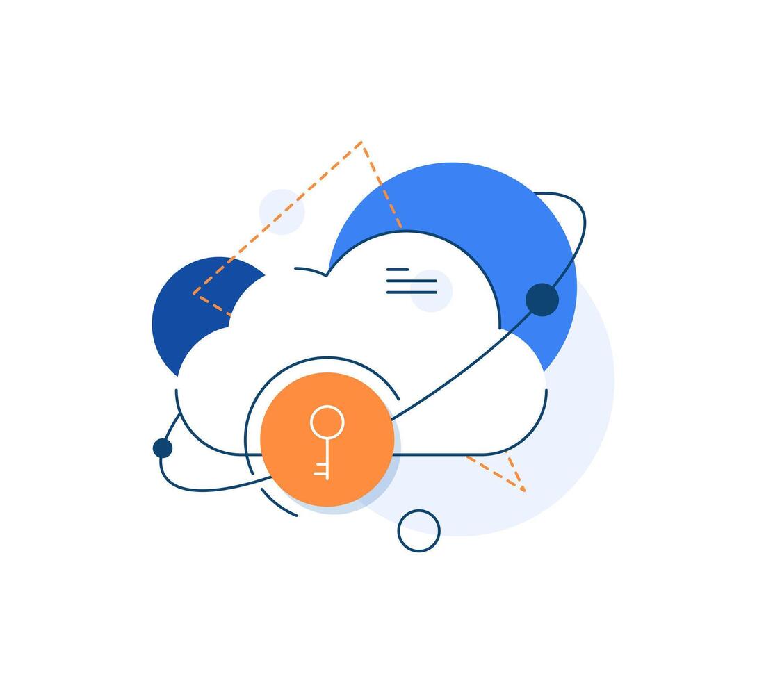 Cloud computing,Access to the cloud,Single Sign-on concept,Login easily with SSO tool,Data protection, Cyber security and privacy concept vector