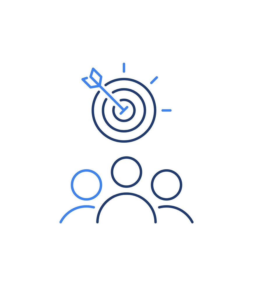 Target market concept, audience, focus group, crowdsourcing and crowdfunding, public relations vector
