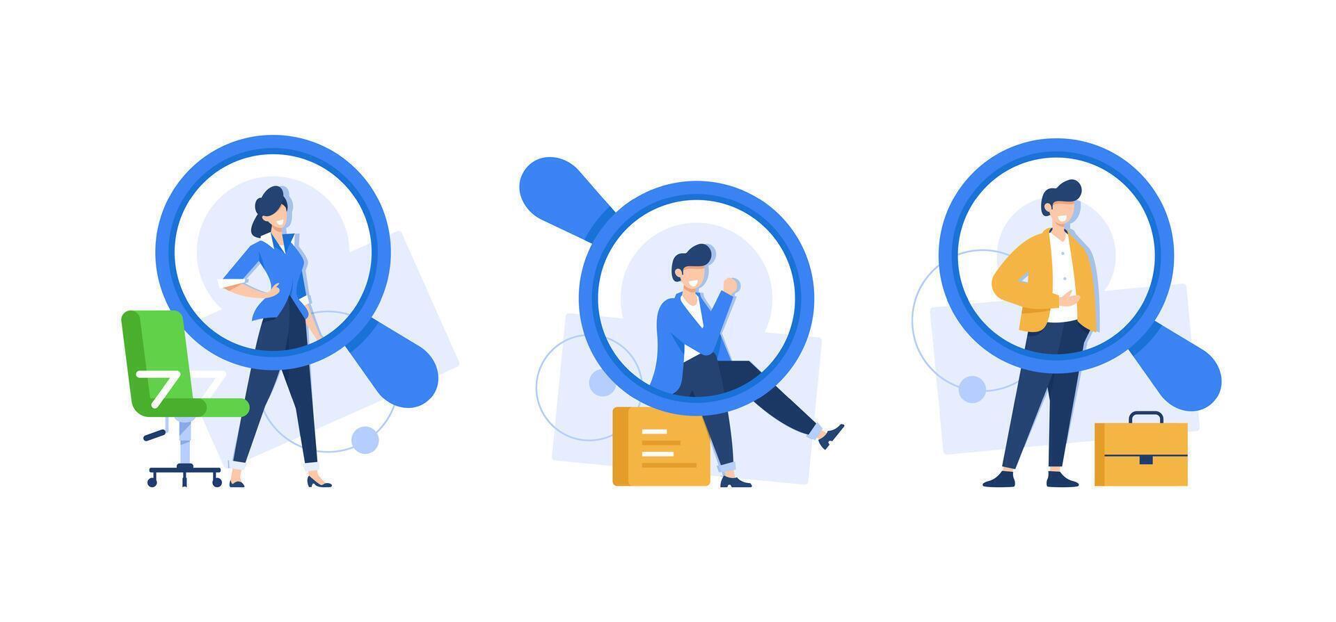 People Characters Choosing Best Candidate for Job,Recruitment Process. Human Resource Management and Hiring Concept vector