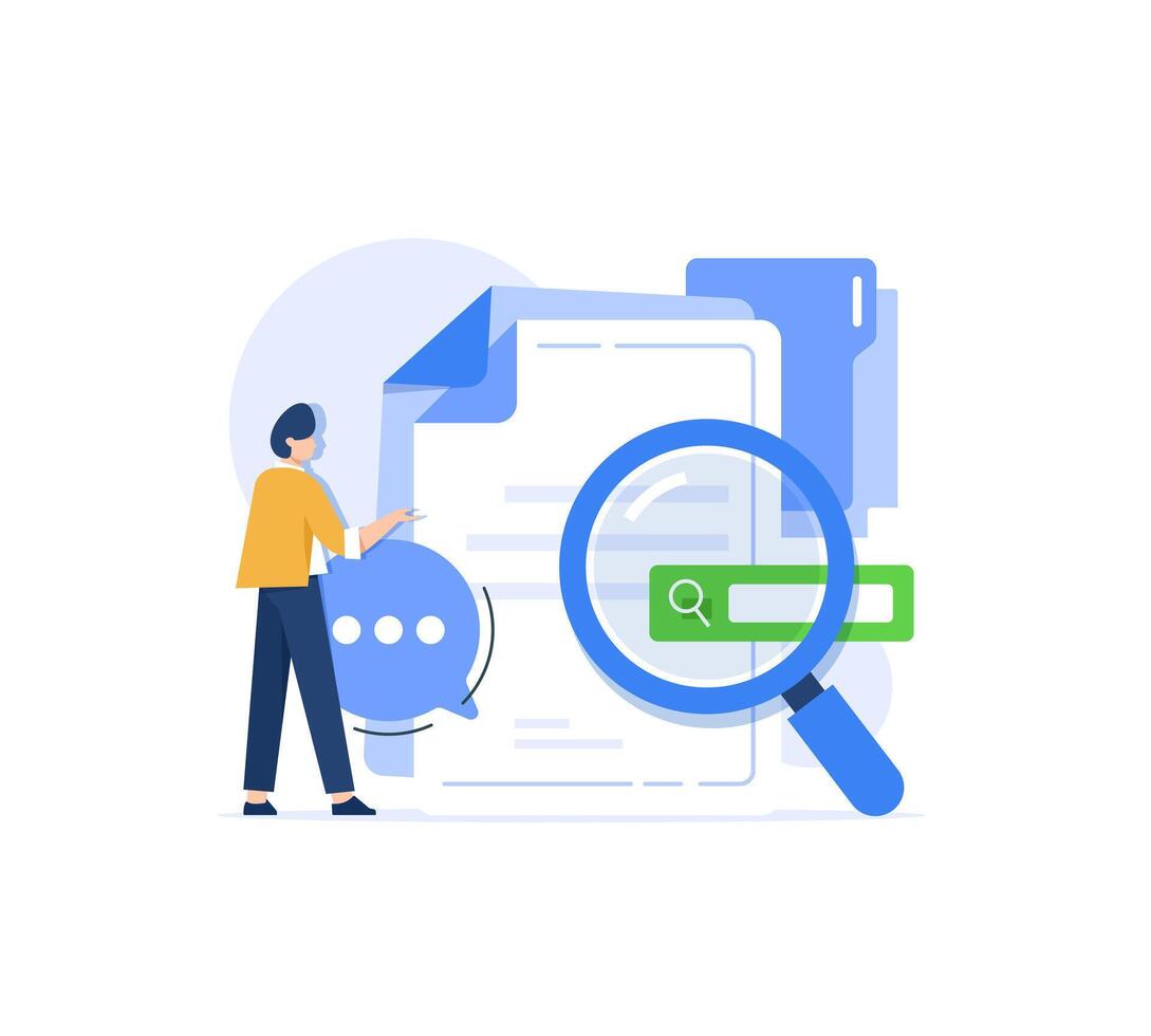 Office clerks or employees searching and indexing files,File manager,data storage. Teamwork,Files search vector