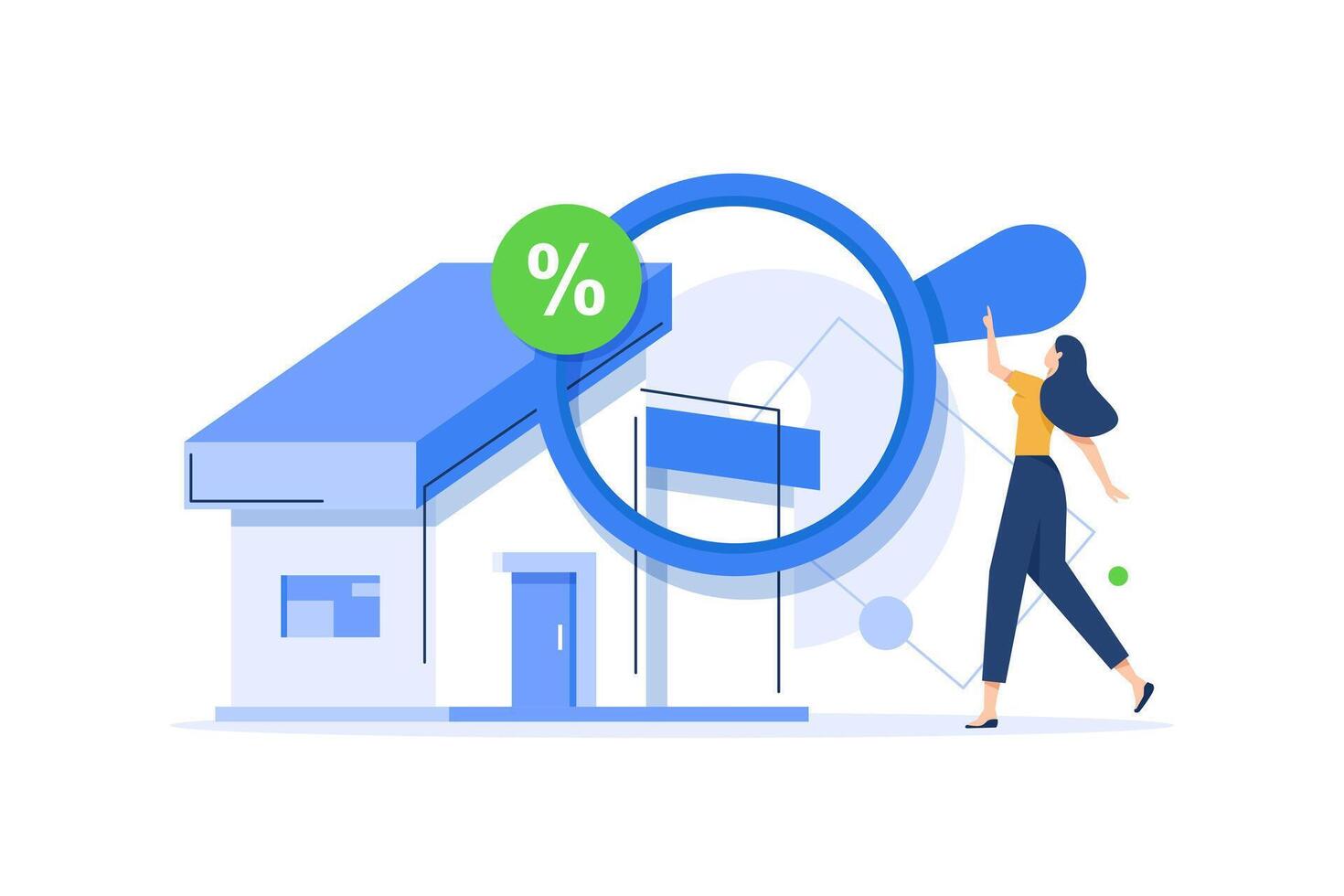 Real estate, home, house searching or find a home for rent or sale concept vector