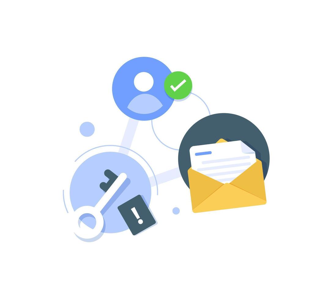 Securing account with two step verification with email concept,Multi factor authentication vector