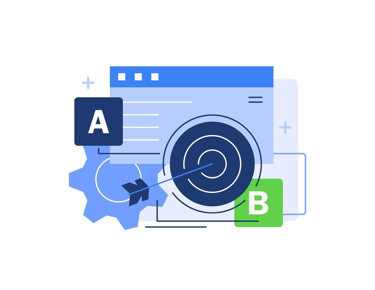 Concept of A B Testing,User Feedback,Bug Fixing,Comparison Process, Mobile and Desktop Application Development vector